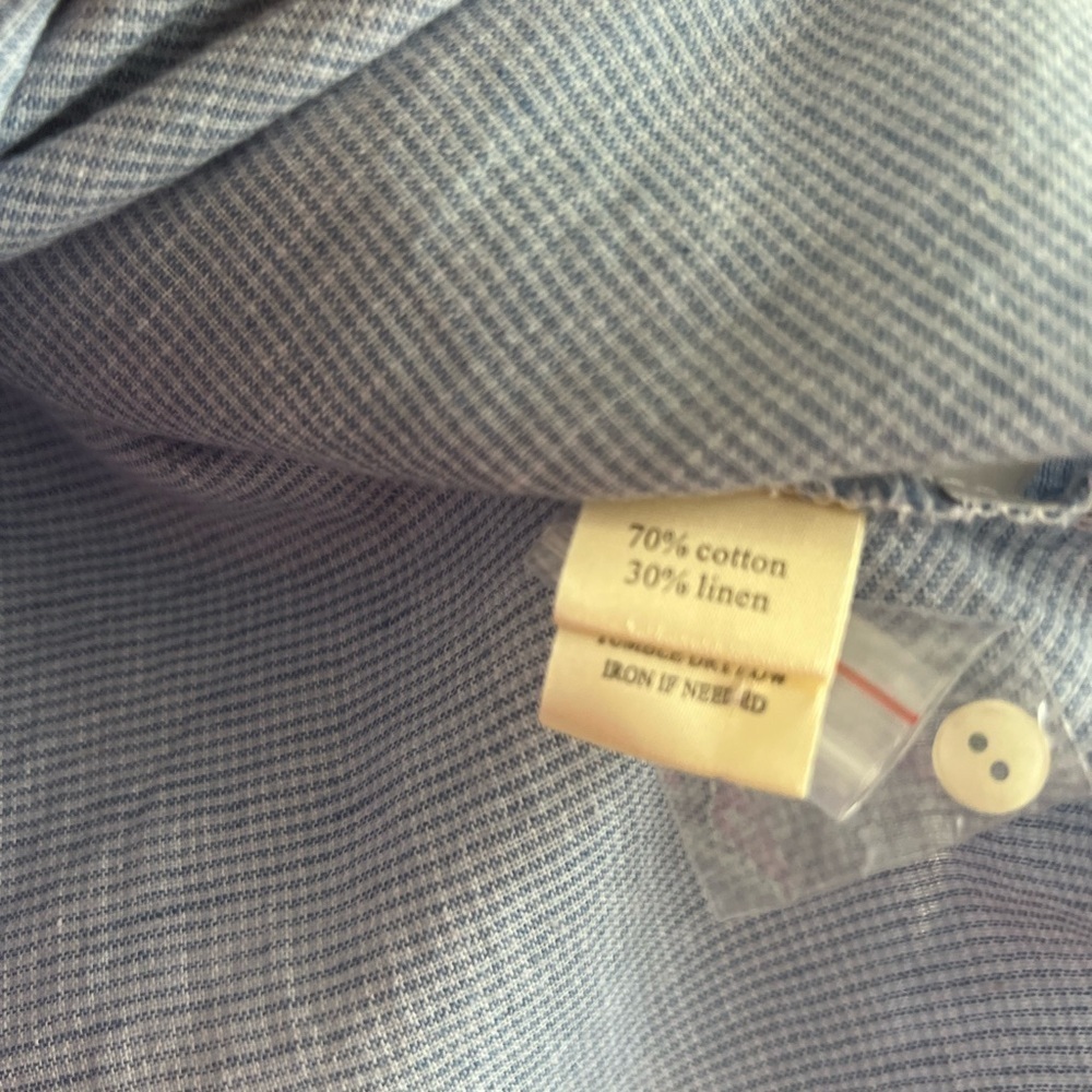 Dylan Tunic With Fray Ruffles. Hi/Lo. EUC. Size XS. Cotton/Linen blend. - Picture 2 of 9